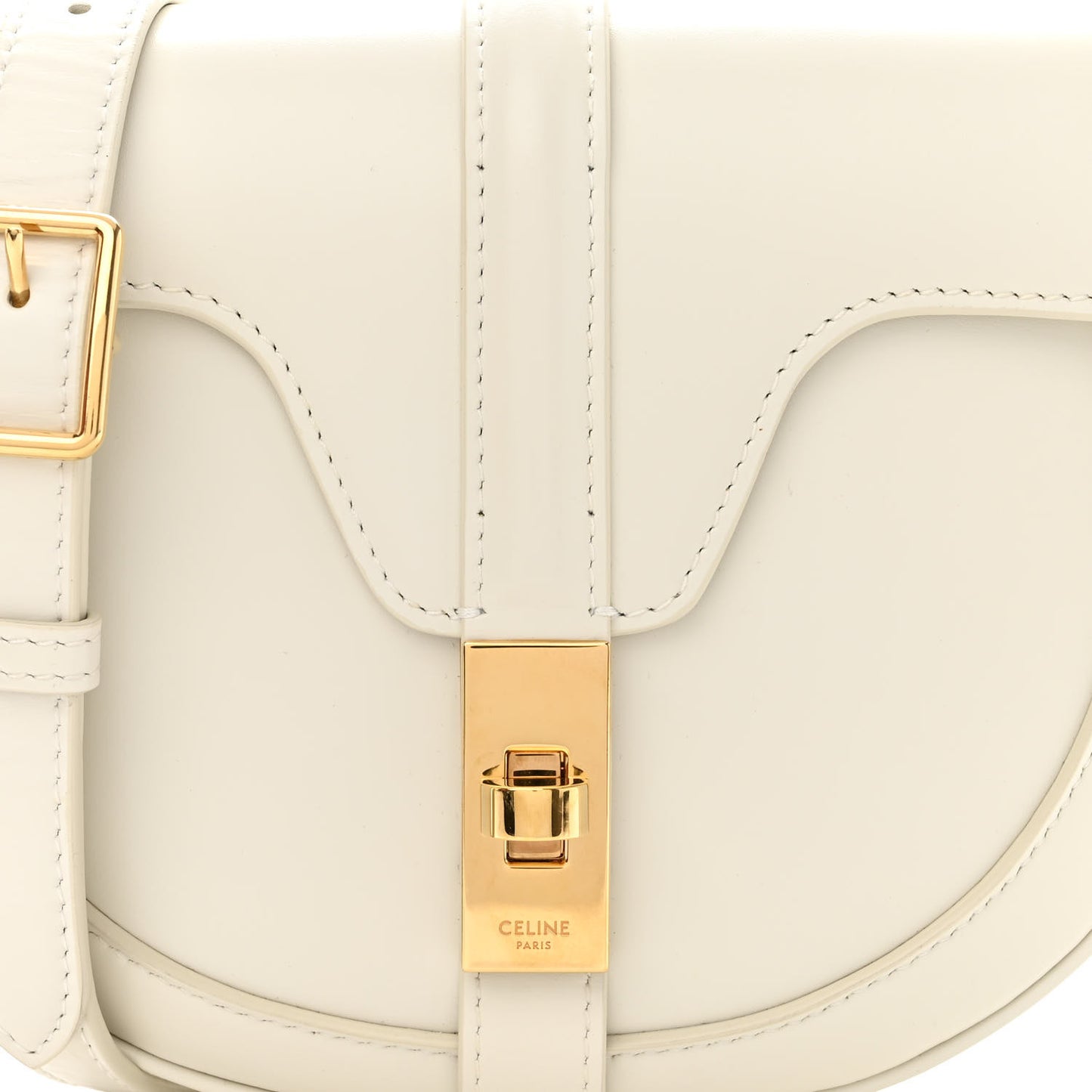 Satinated Calfskin Besace Small 16 White
