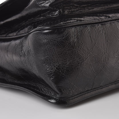 Saint Laurent Crinkled Calfskin Matelasse Monogram Medium Niki Chain Satchel Black 9 of 10