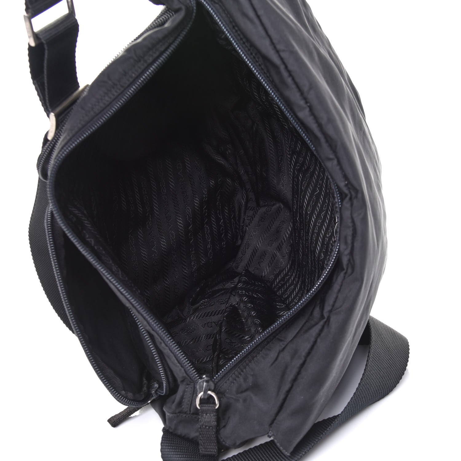 Prada Nylon Vela Messenger Bag Black 4 of 4