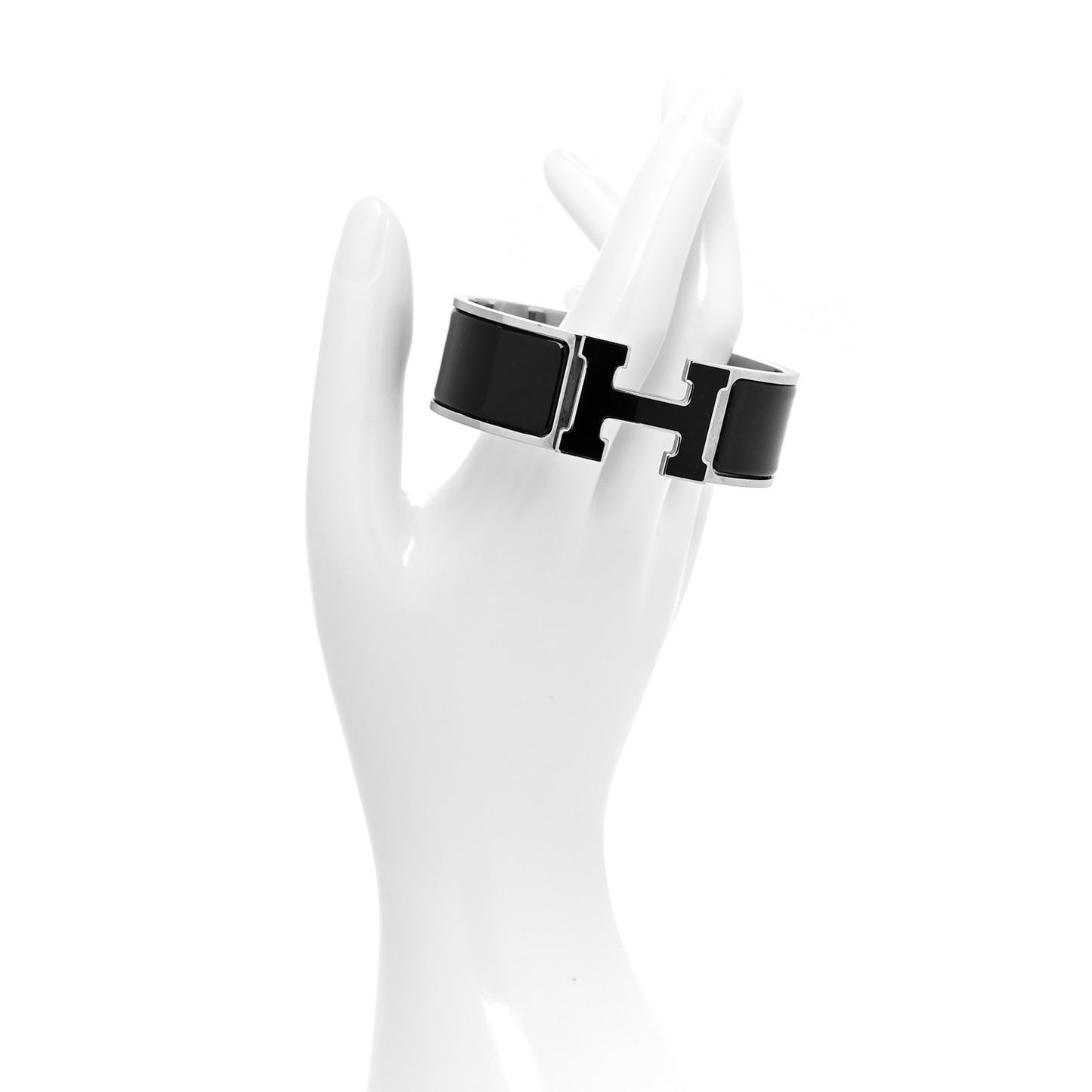 Enamel Wide Clic Clac H Bracelet PM Black