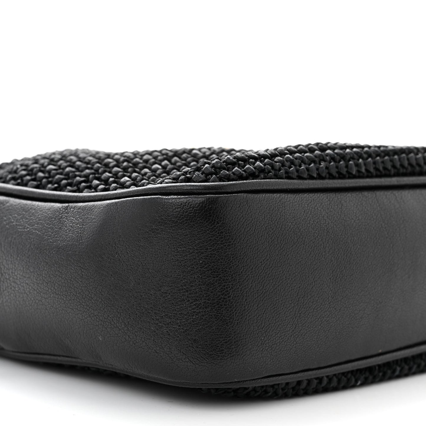Raffia Canvas Monogram Lou Camera Bag Black