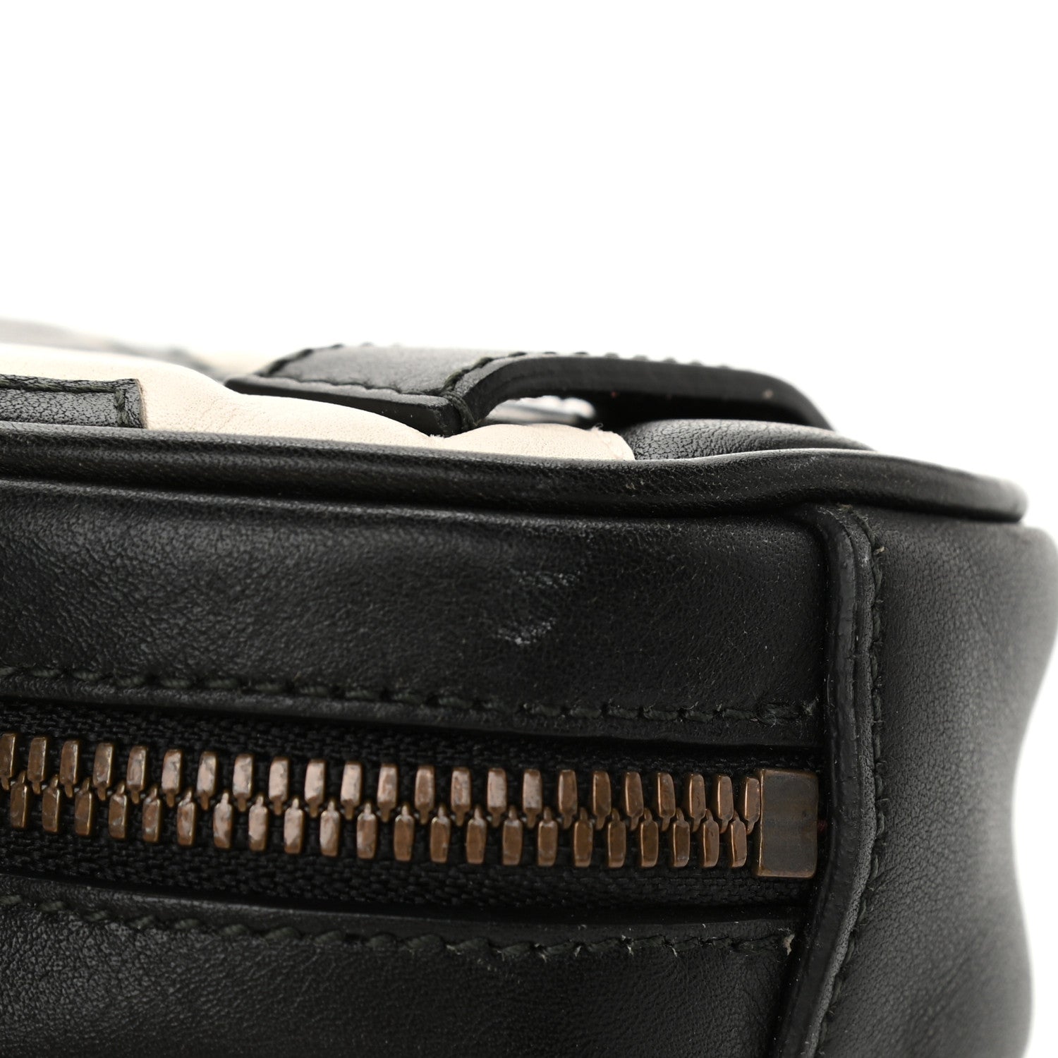 Gucci Calfskin Matelasse GG Marmont Belt Bag 85 34 Black White 11 of 11
