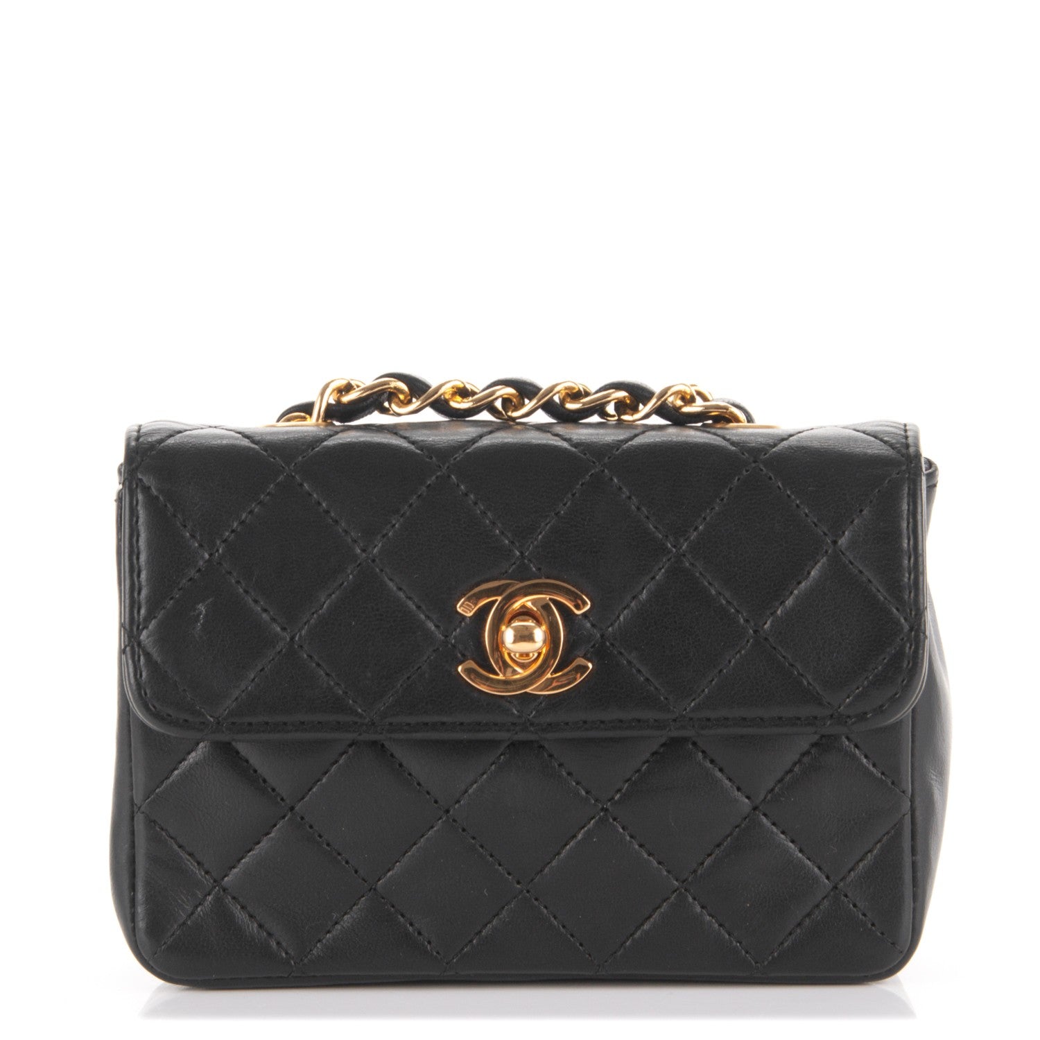 Chanel Lambskin Quilted Mini Flap Black 1 of 8