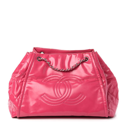 Chanel Vinyl Lipstick Ligne Accordion Tote Pink 1 of 16