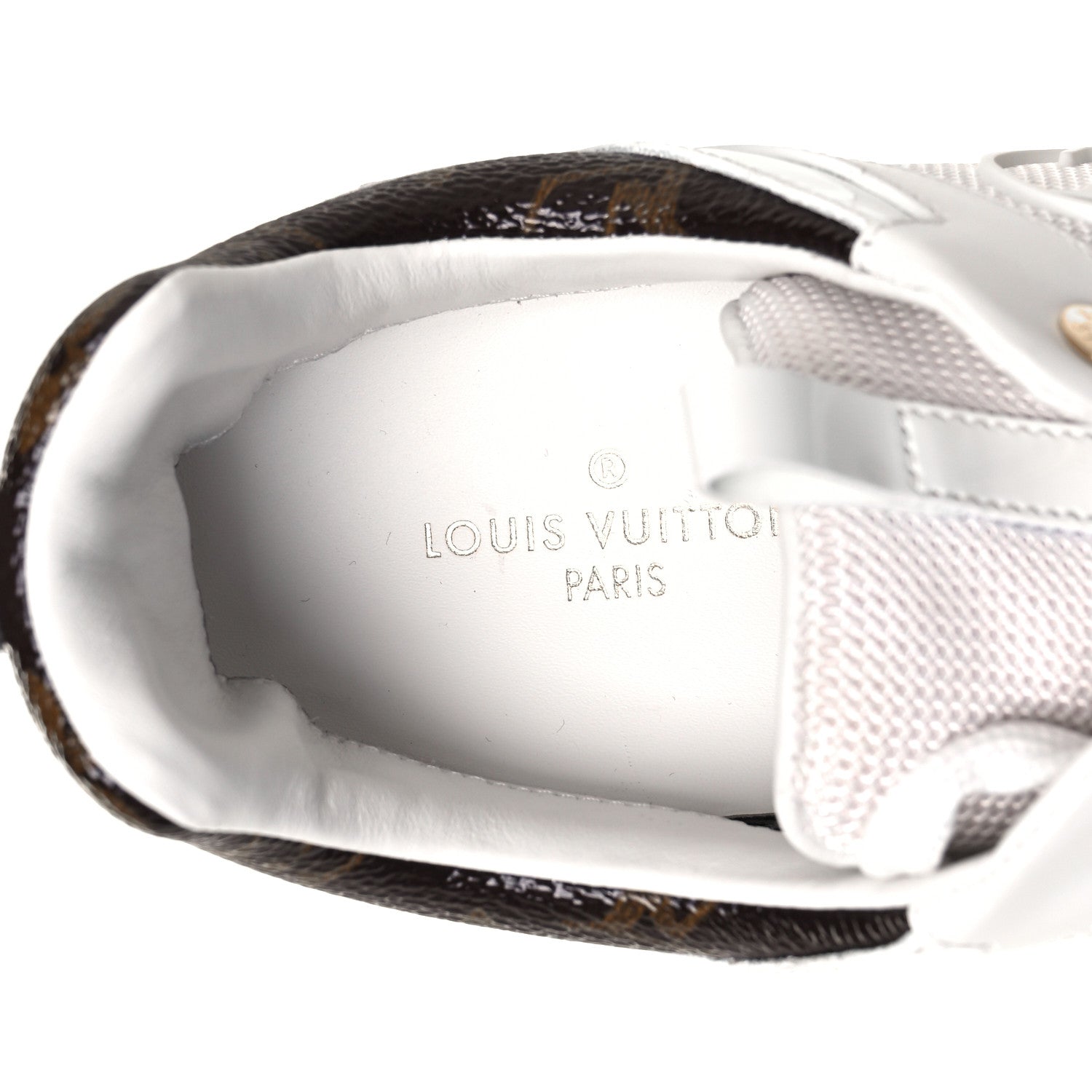 Louis Vuitton Calfskin Monogram Run Away Sneakers 38.5 White 8 of 10