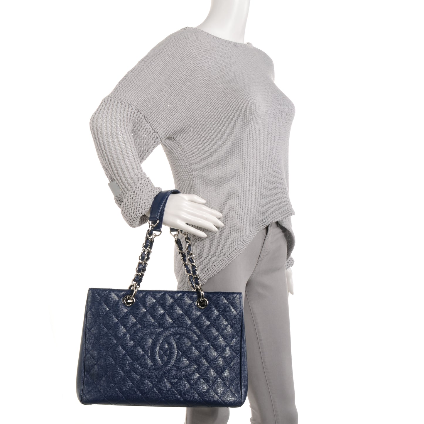 Caviar Grand Shopping Tote GST Navy