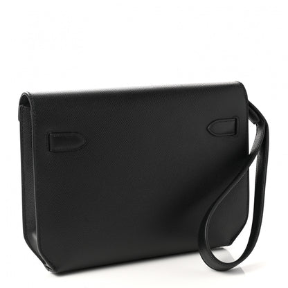 Hermes Epsom Kelly Depeches 25 Pouch Black 3 of 8