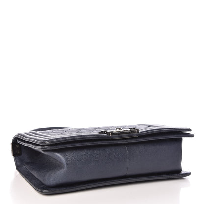 Chanel Calfskin Quilted Medium Boy Flap Dark Navy 4 of 11