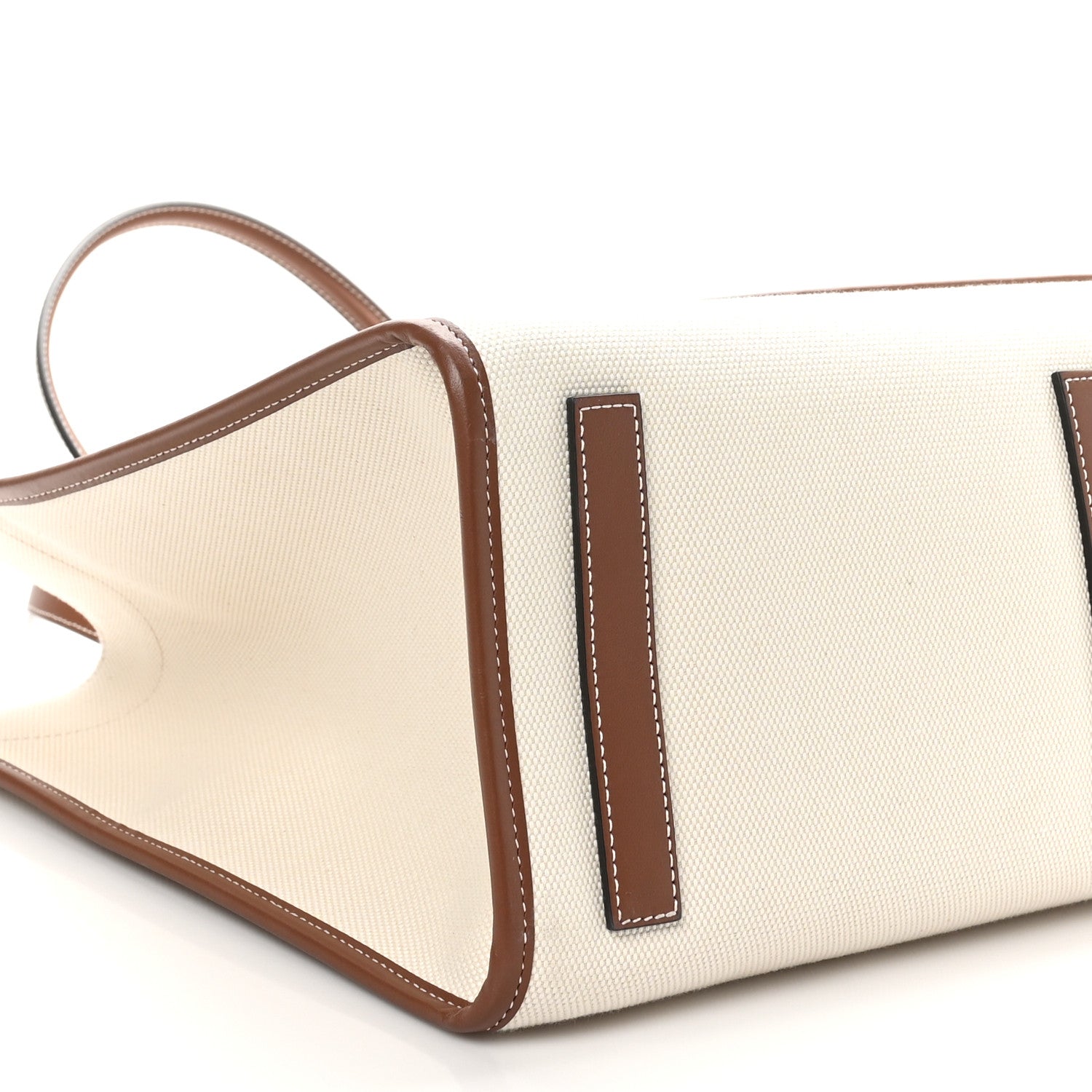 Burberry Canvas Smooth Calfskin Medium Two Tone Freya Tote Brown 8 of 9