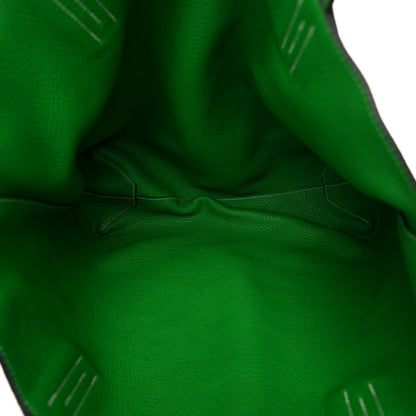 Hermes Taurillon Clemence Double Sens 36 Reversible Tote Vert De Gris Bamboo 8 of 15