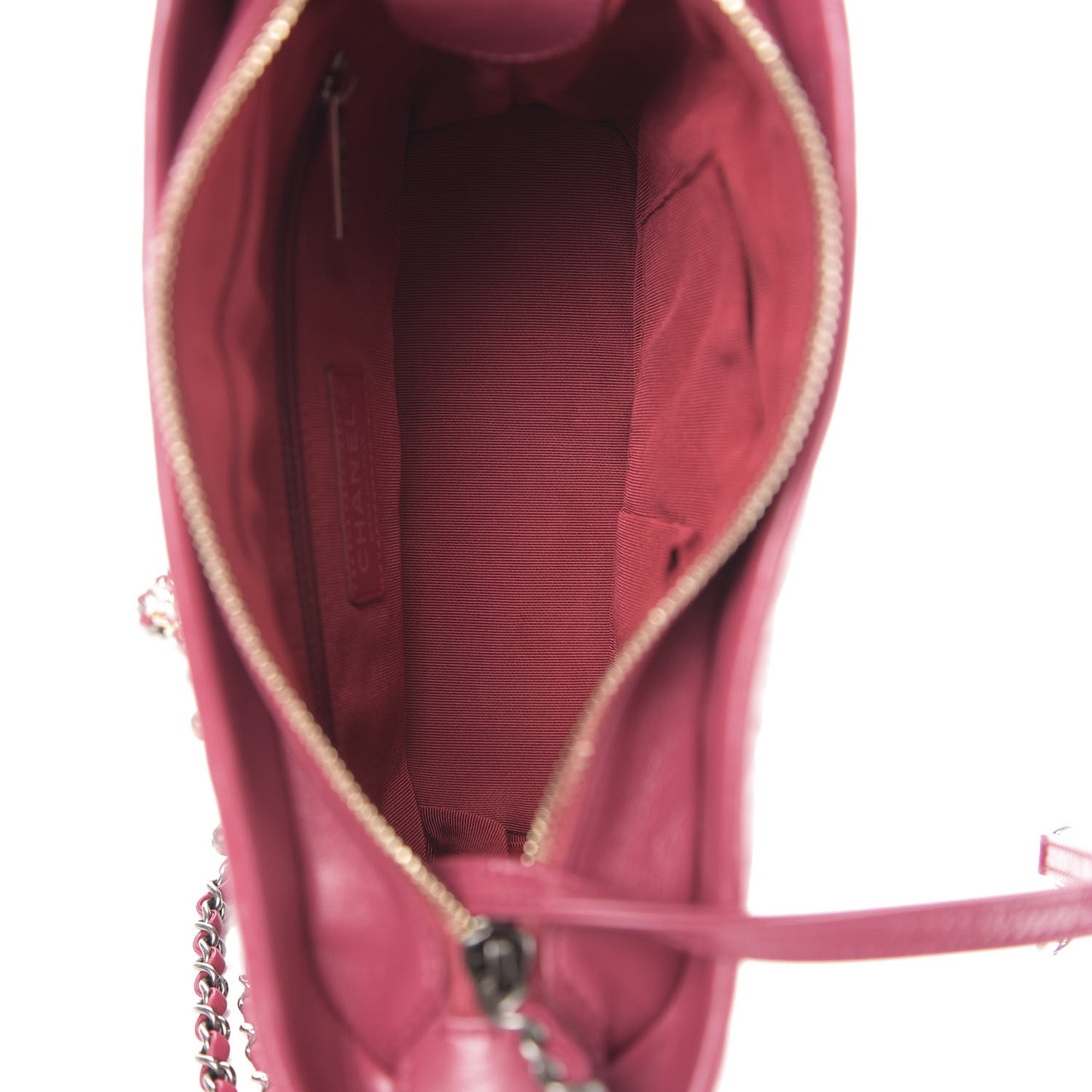 Aged Calfskin Chevron Quilted Small Gabrielle Hobo Dark Pink