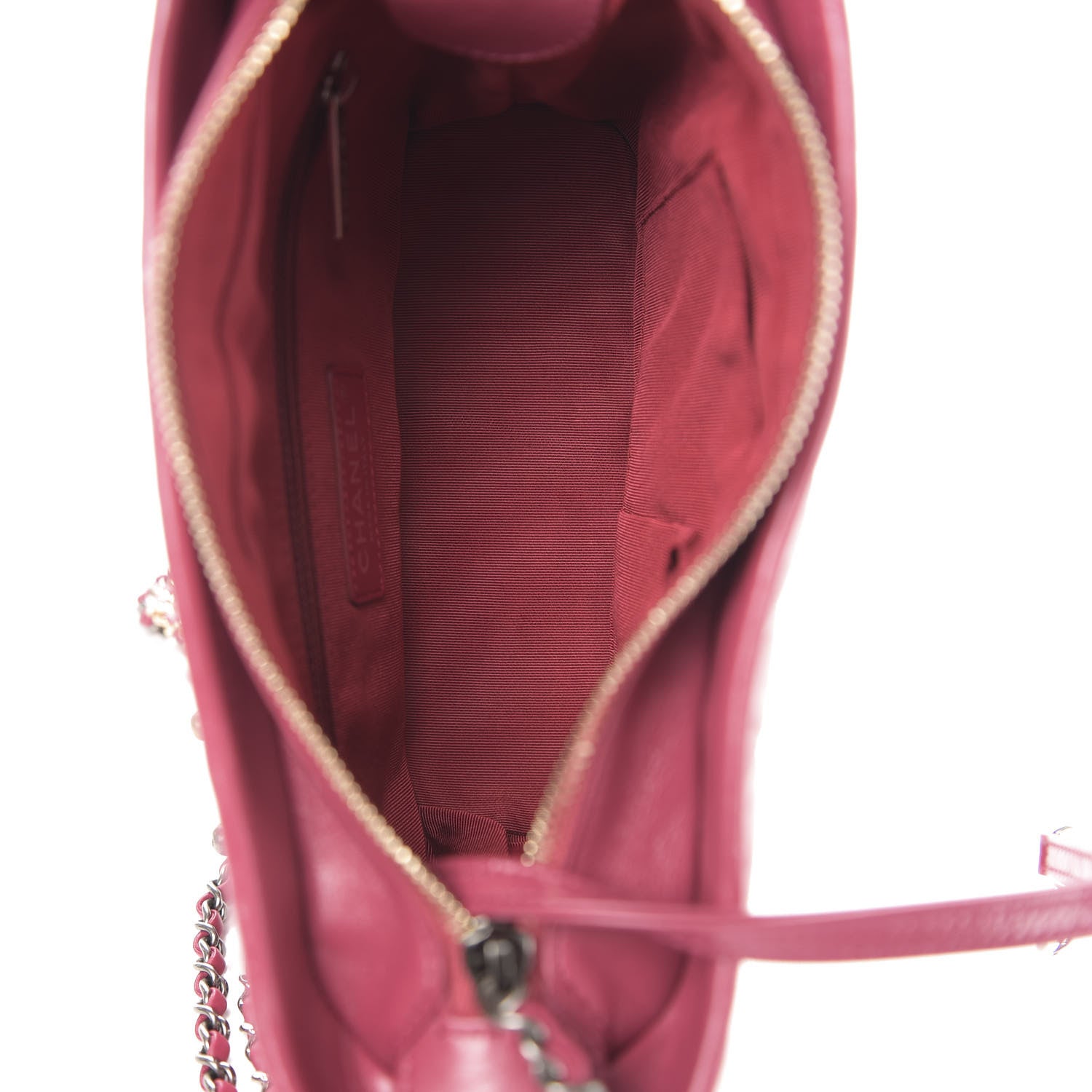 Chanel Aged Calfskin Chevron Quilted Small Gabrielle Hobo Dark Pink 5 of 11