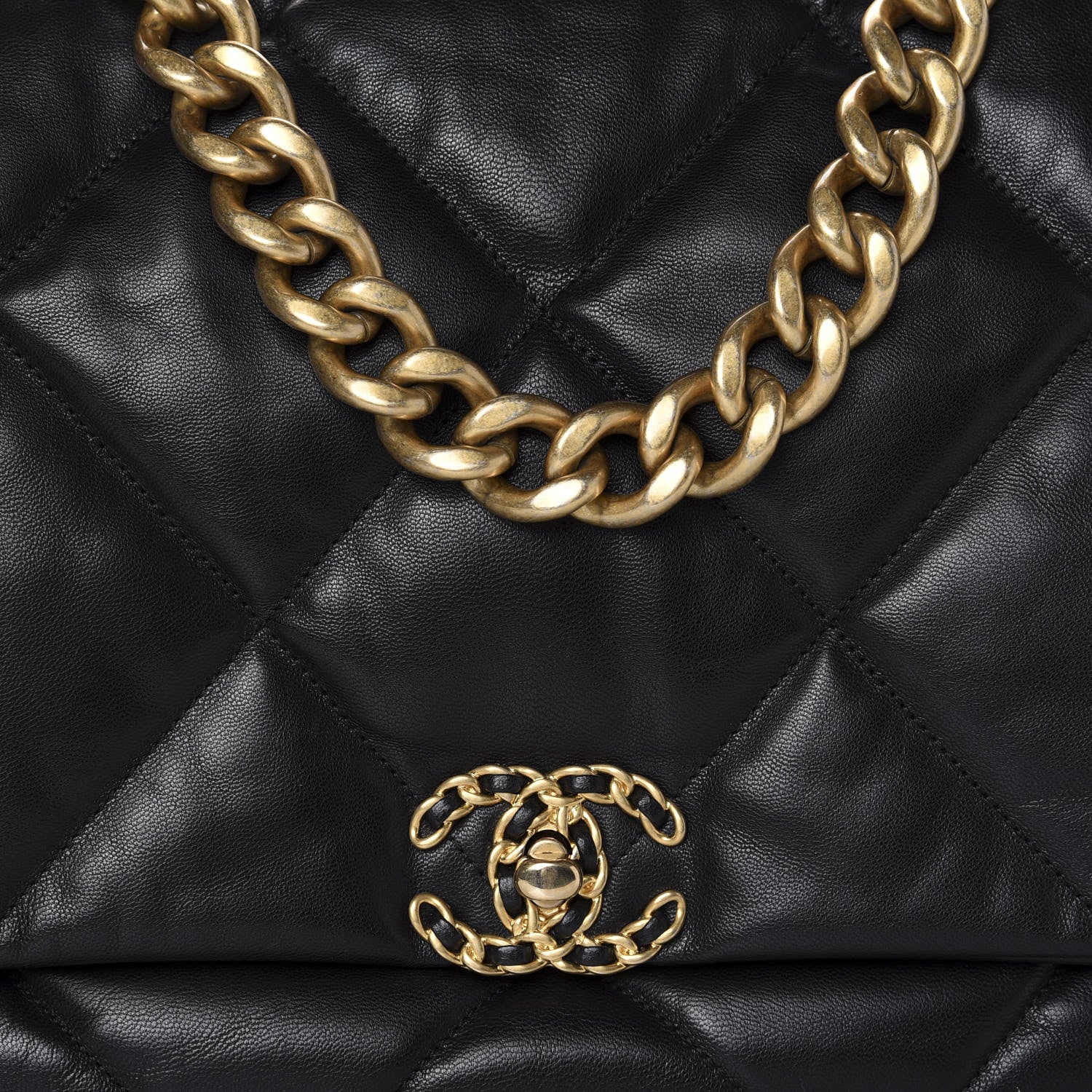 Chanel Goatskin Quilted Maxi 19 Flap Black 10 of 11