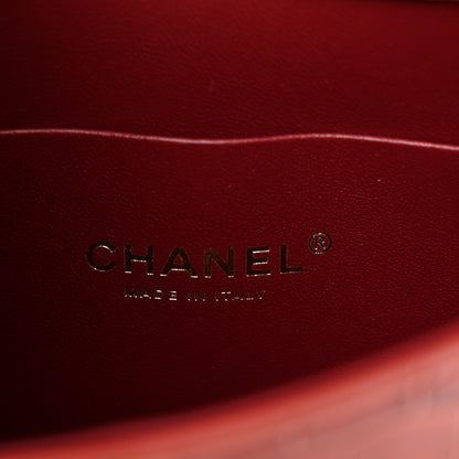Chanel Calfskin Crocodile Embossed Turn Around Mini Flap Burgundy 6 of 11