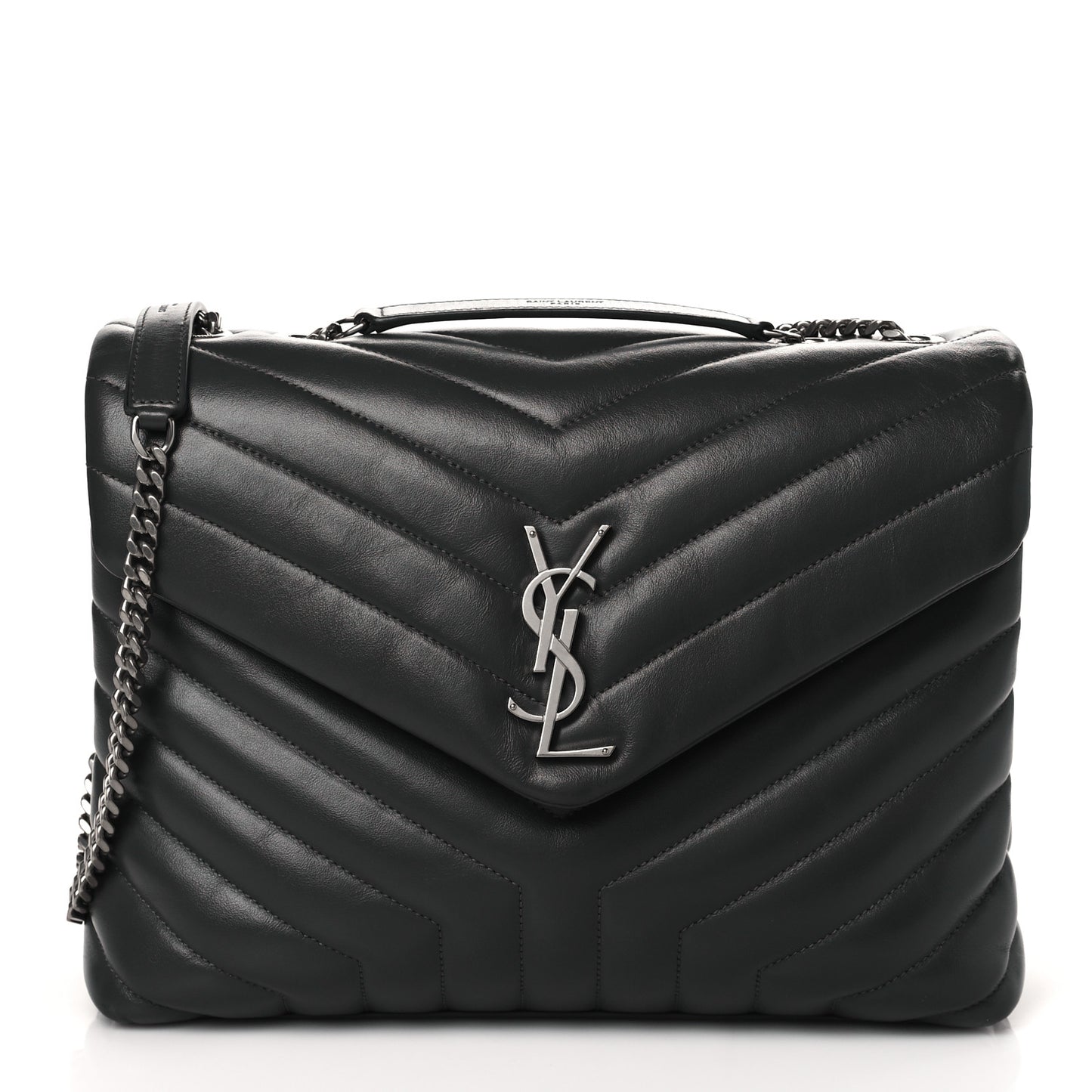 Calfskin Y Quilted Monogram Medium Loulou Chain Satchel Earth