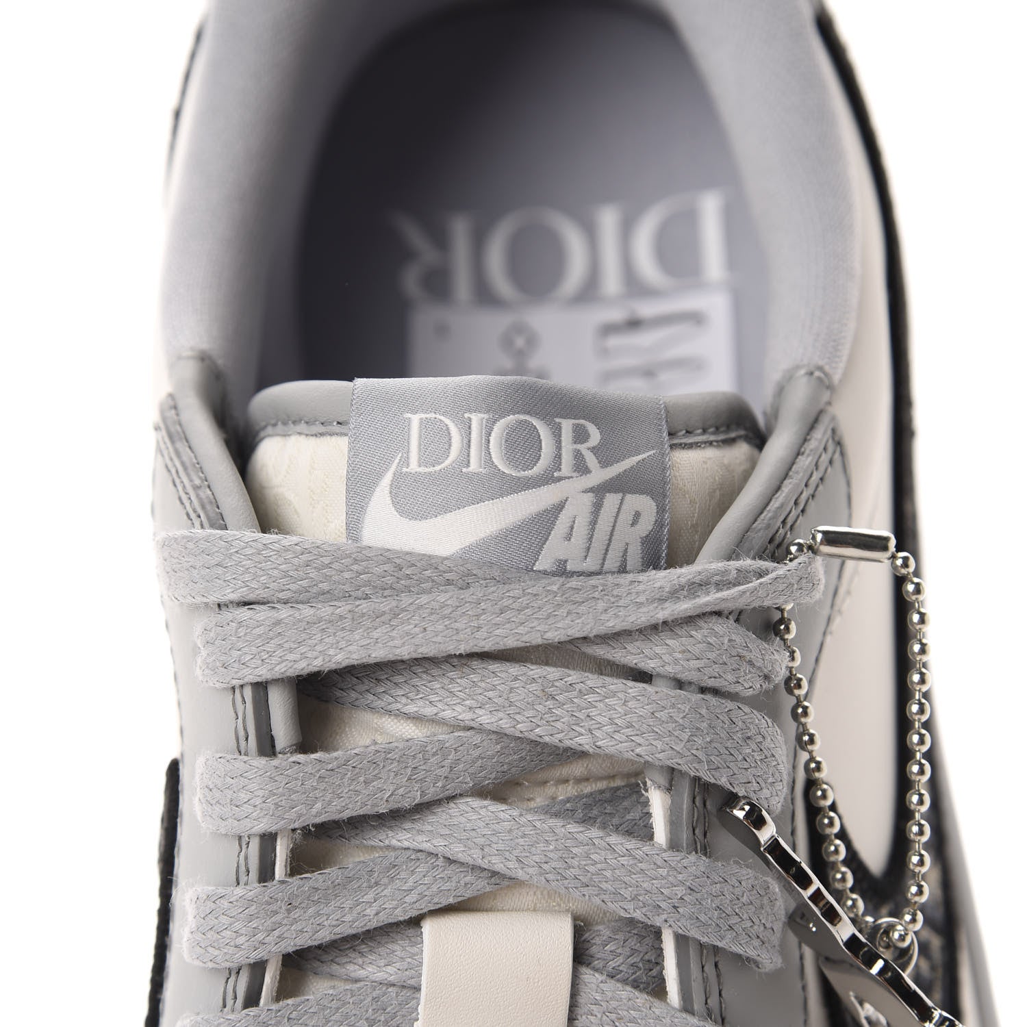 Christian Dior X NIKE AIR JORDAN Calfskin Mens Oblique Low Sneakers 44.5 Beige White 9 of 18