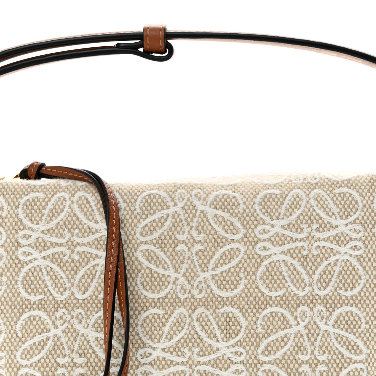 Loewe Jacquard Anagram Calfskin Small Cubi Bag Ecru Tan 9 of 11