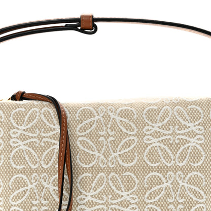 Loewe Jacquard Anagram Calfskin Small Cubi Bag Ecru Tan 9 of 11