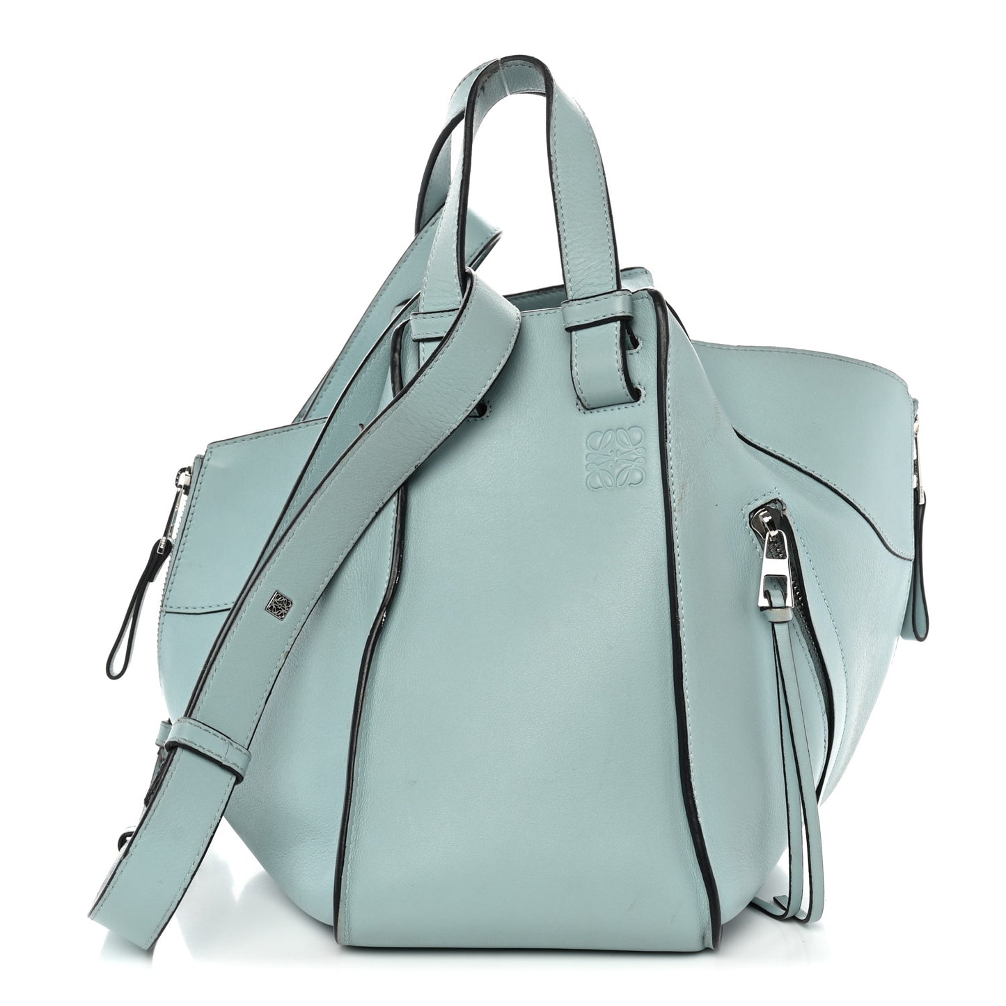 Calfskin Small Hammock Shoulder Bag Aqua