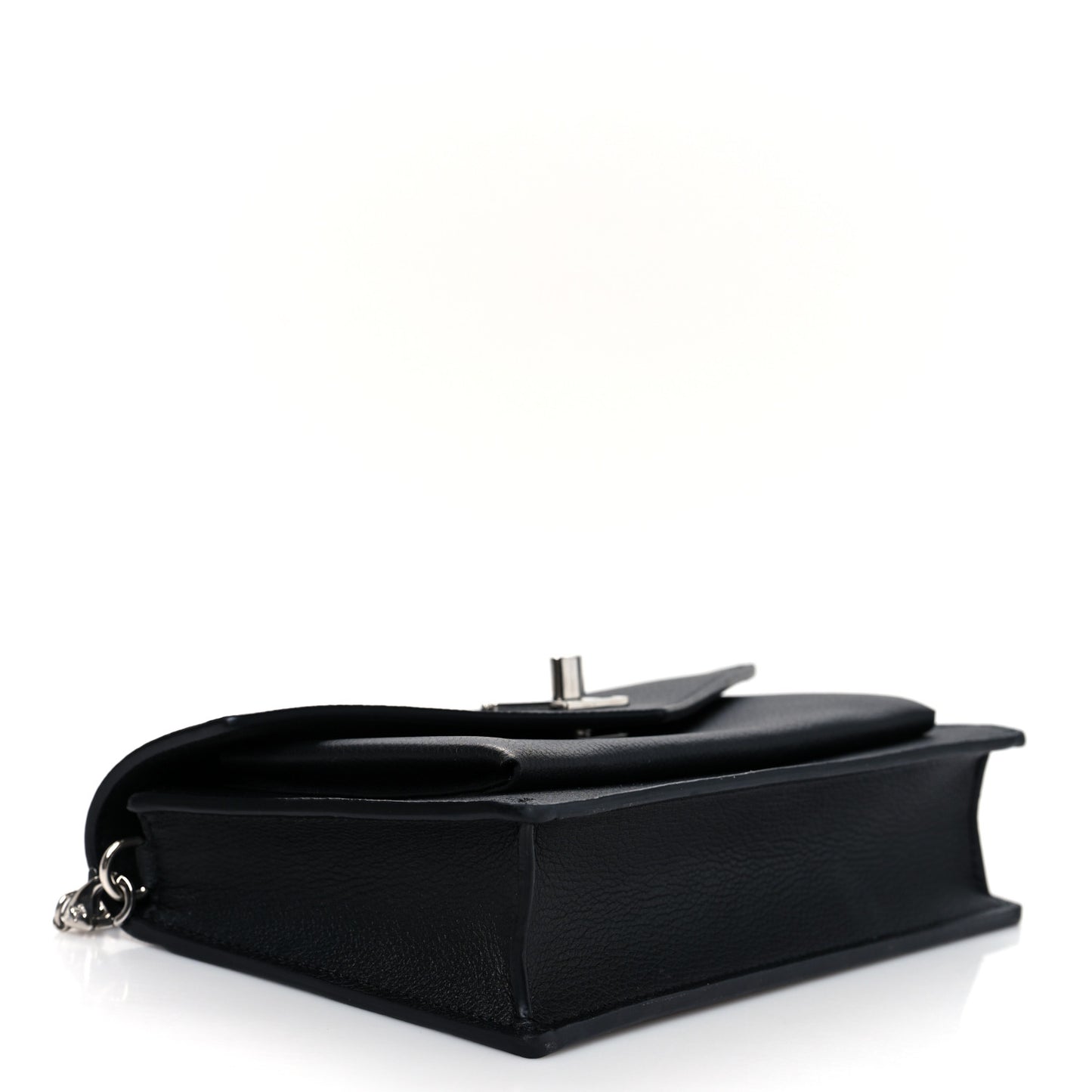 Patent Quilted Medium Double Flap Black
