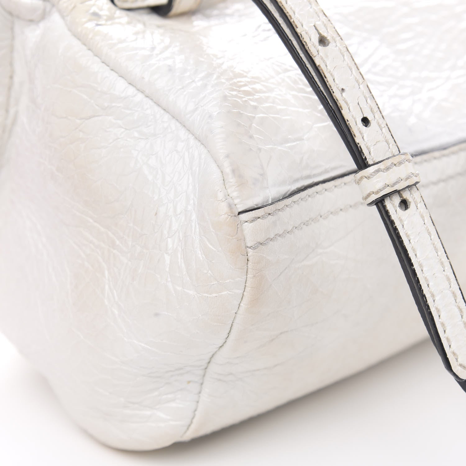 Givenchy Crinkled Patent Deerskin Mini Pandora White 16 of 17