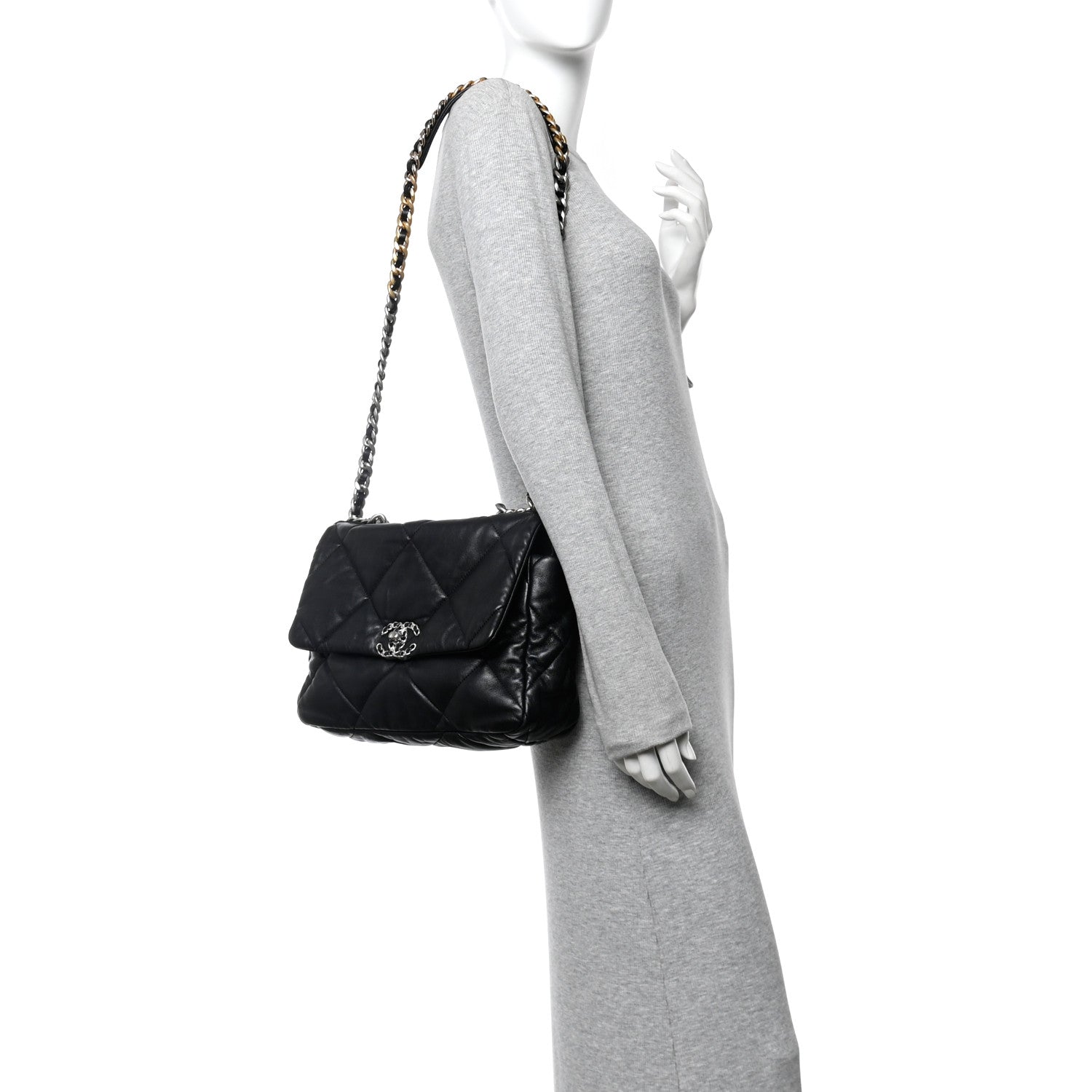 Chanel Lambskin Quilted Large Chanel 19 Flap Black 2 of 10