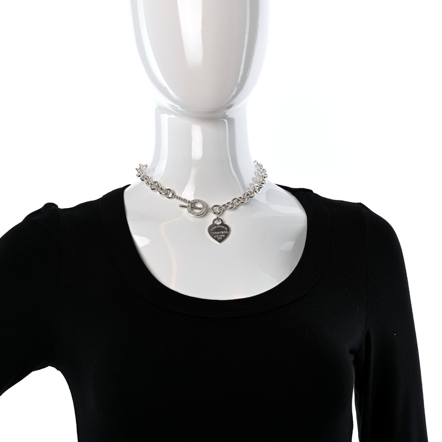Tiffany Sterling Silver Return to Tiffany Heart Tag Toggle Necklace 3 of 4