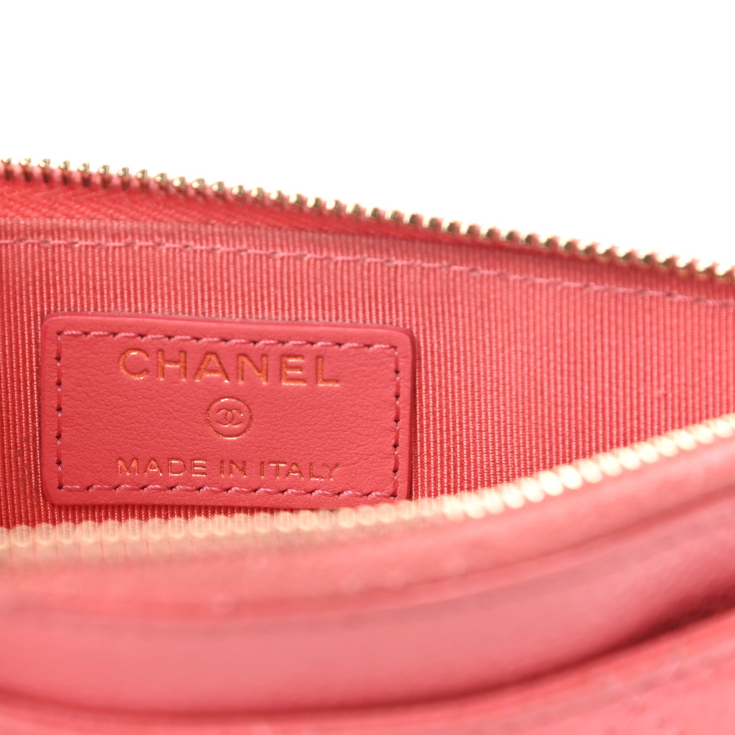 Chanel Iridescent Caviar Quilted Classic Zip Pouch Pink 6 of 9