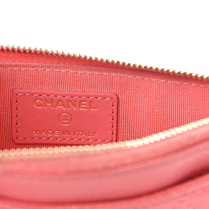 Chanel Iridescent Caviar Quilted Classic Zip Pouch Pink 6 of 9