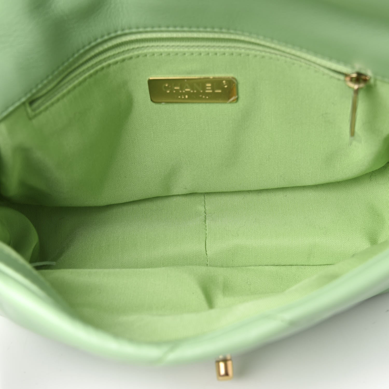 Chanel Goatskin Quilted Medium 19 Flap Light Green 5 of 12