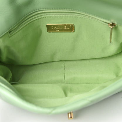 Chanel Goatskin Quilted Medium 19 Flap Light Green 5 of 12