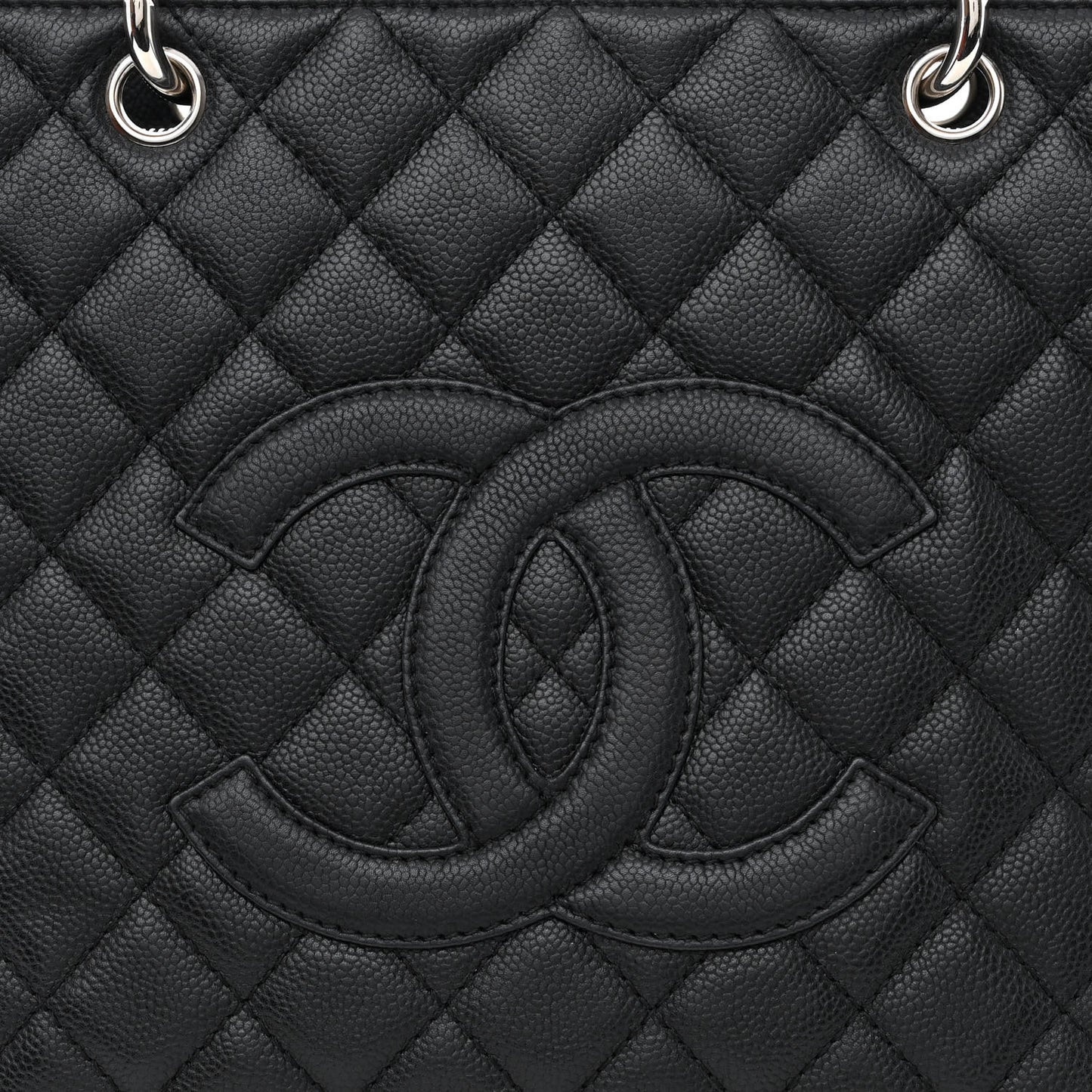 Caviar Quilted Grand Shopping Tote GST Black