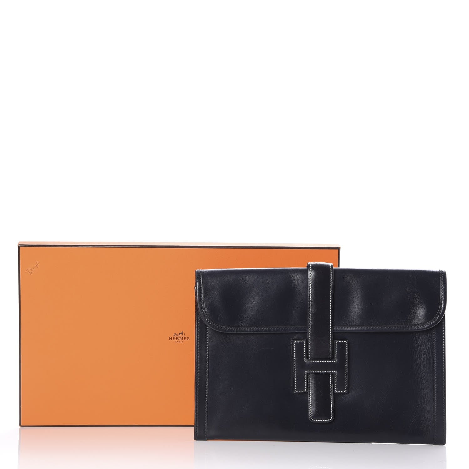 Hermes Box Calf Jige PM Clutch Black 9 of 9