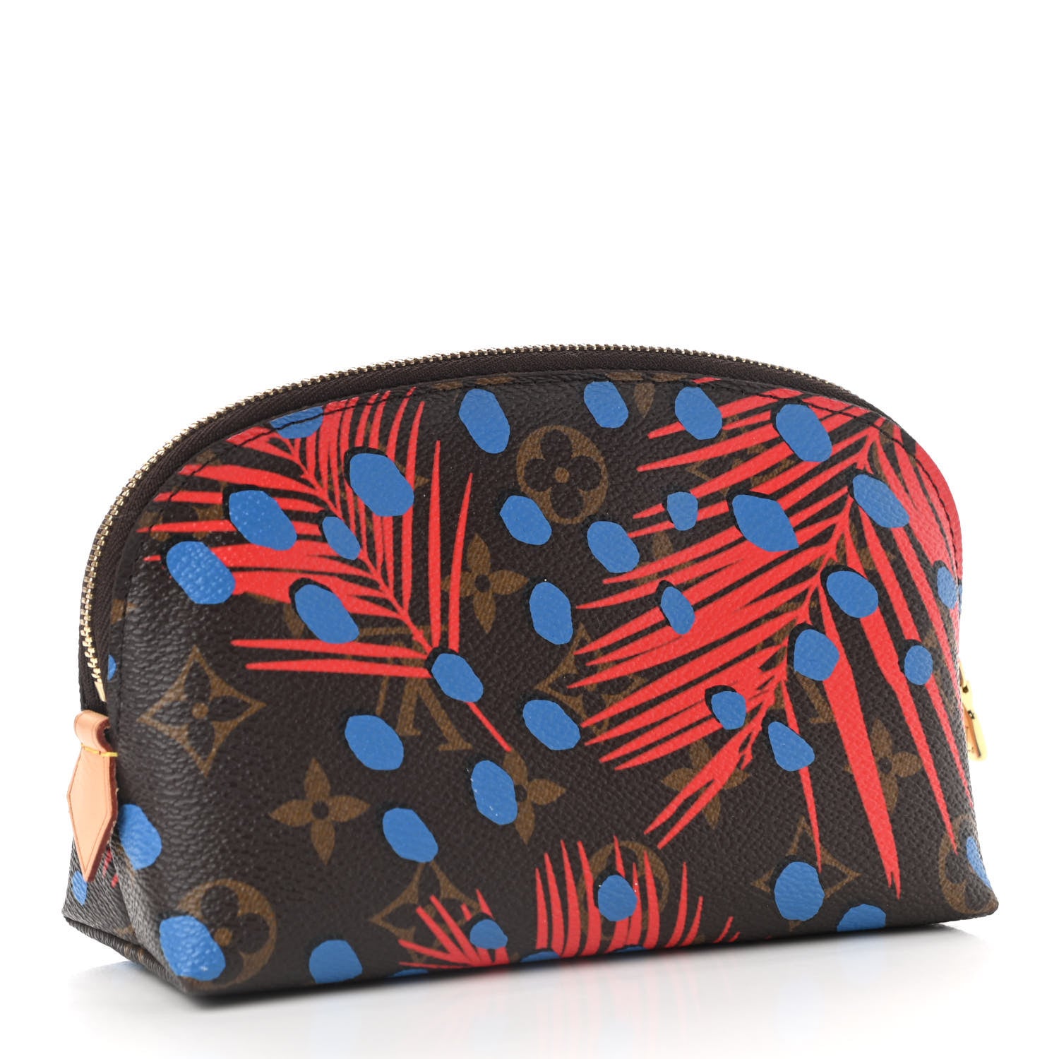 Louis Vuitton Monogram Jungle Dots Cosmetic Pouch Coquelicot Denim 3 of 7