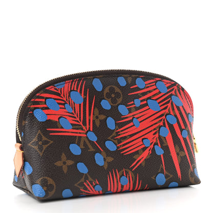 Louis Vuitton Monogram Jungle Dots Cosmetic Pouch Coquelicot Denim 3 of 7