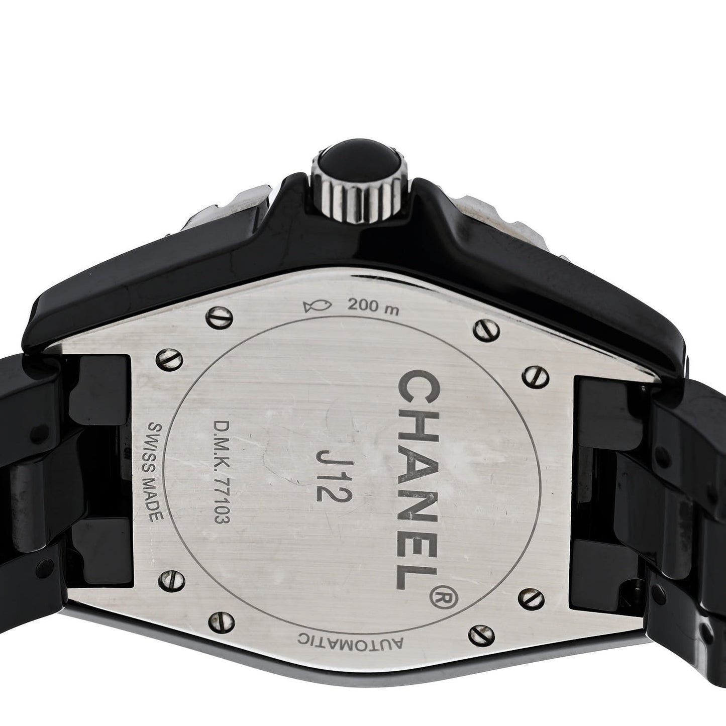Stainless Steel Ceramic Diamond 38mm J12 Automatic Watch Black