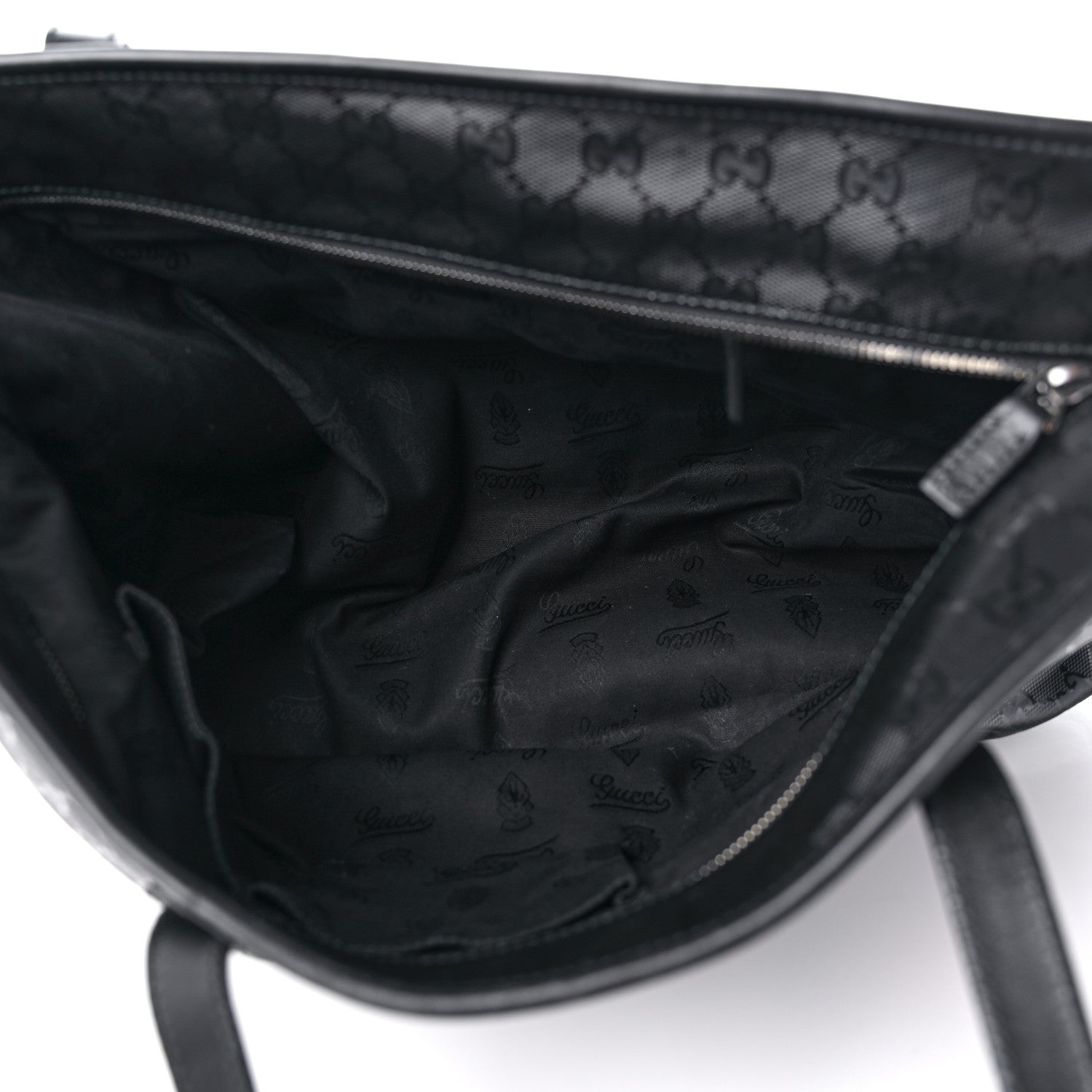 Gucci Imprime Monogram Medium Zippered Shopping Tote Black 5 of 12