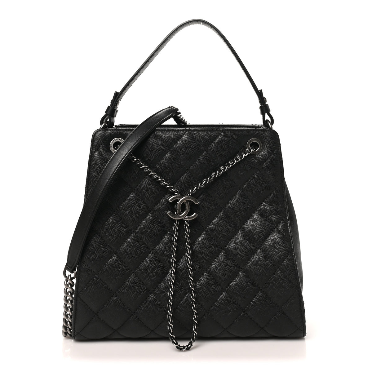 Chanel Caviar Quilted Medium CC Bucket Bag Black 1 of 11