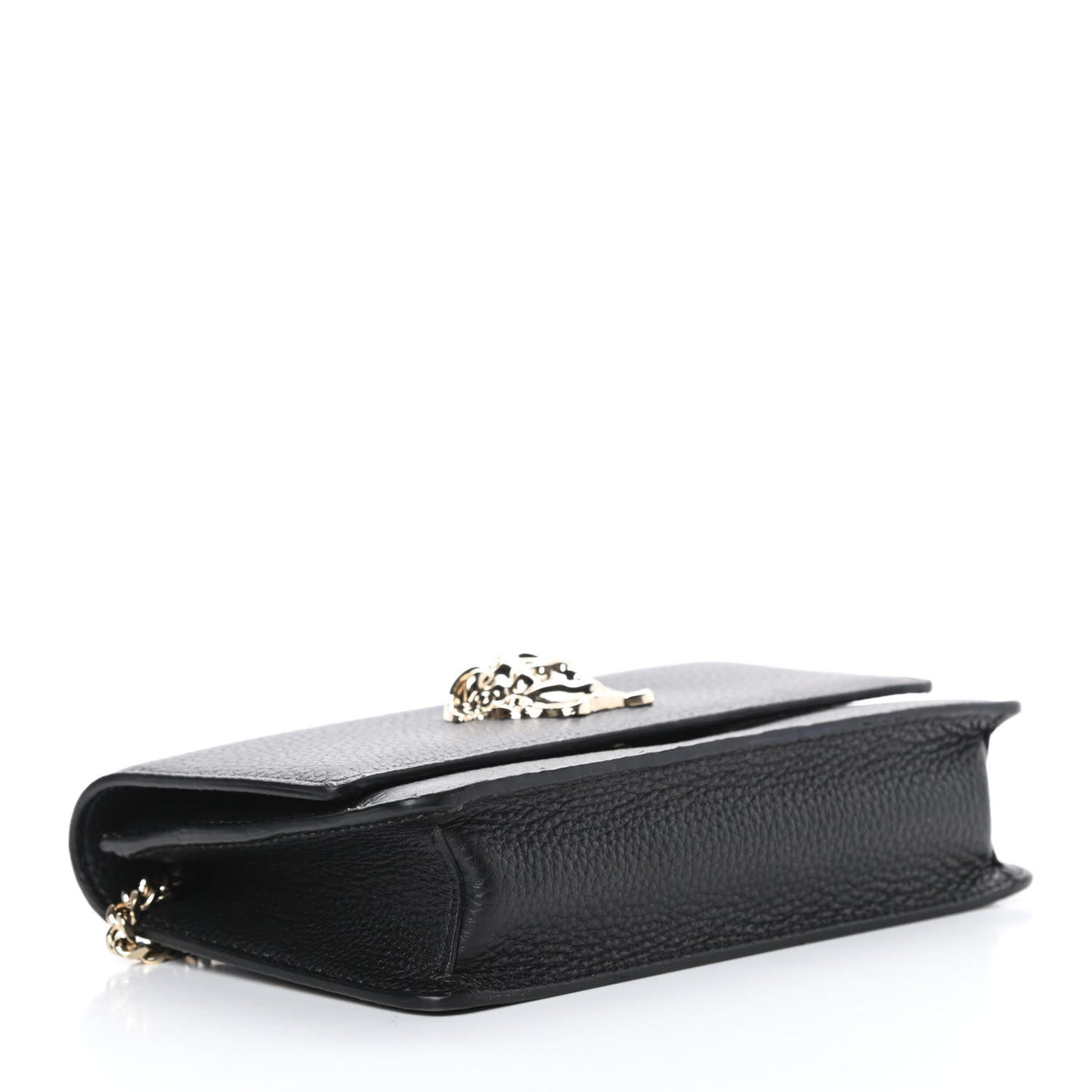 Grained Calfskin Palazzo Chain Evening Bag Black