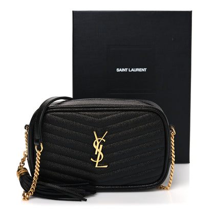 Saint Laurent Grain De Poudre Matelasse Monogram Mini Lou Camera Bag Black 11 of 11