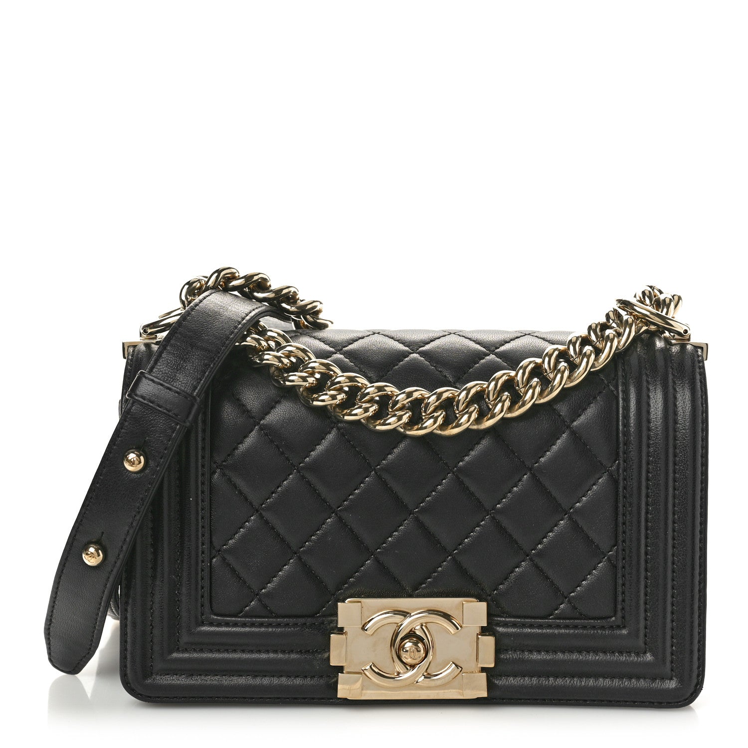 Chanel Lambskin Quilted Small Boy Flap Black 1 of 12