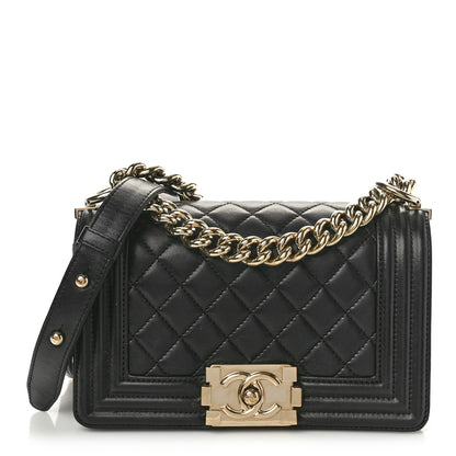 Chanel Lambskin Quilted Small Boy Flap Black 1 of 12