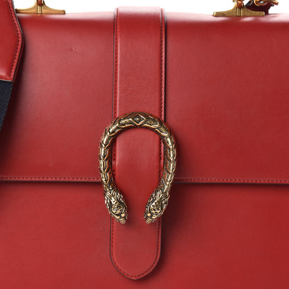 Gucci Moon Calfskin Web Large Dionysus Bamboo Top Handle Bag Hibiscus Red 13 of 13