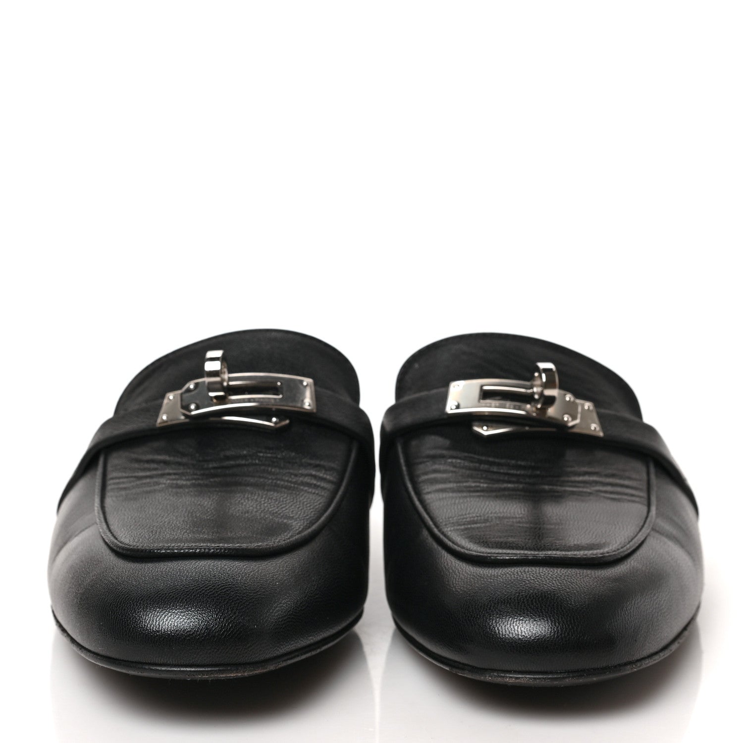 Hermes Goatskin Oz Mules 37 Black 2 of 8