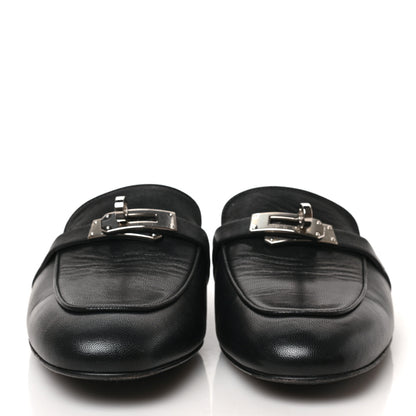 Hermes Goatskin Oz Mules 37 Black 2 of 8