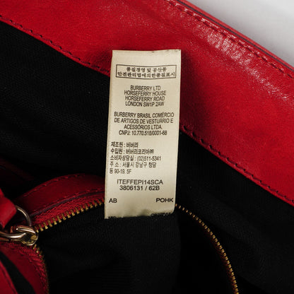 Burberry House Check Bridle Calfskin Medium Gosford Hobo Red 7 of 9
