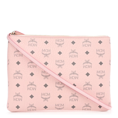 MCM Visetos Medium Crossbody Pouch Soft Pink 1 of 9