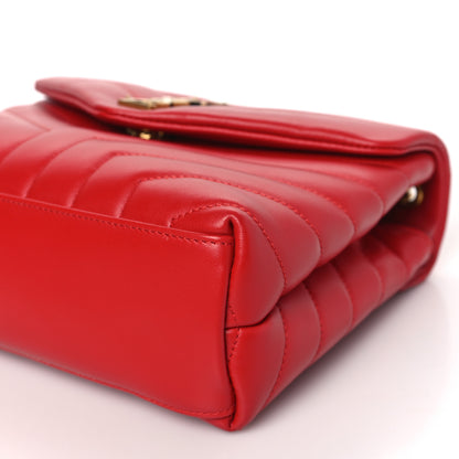 Saint Laurent SAINT LAURENT Calfskin Y Quilted Monogram Loulou Chain Satchel Red 8 of 9