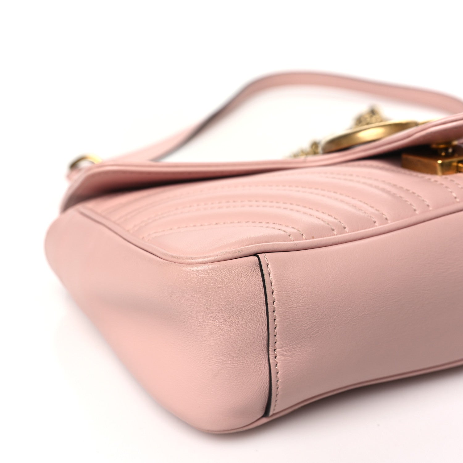 Gucci Calfskin Matelasse Small GG Marmont Shoulder Bag Perfect Pink 9 of 10