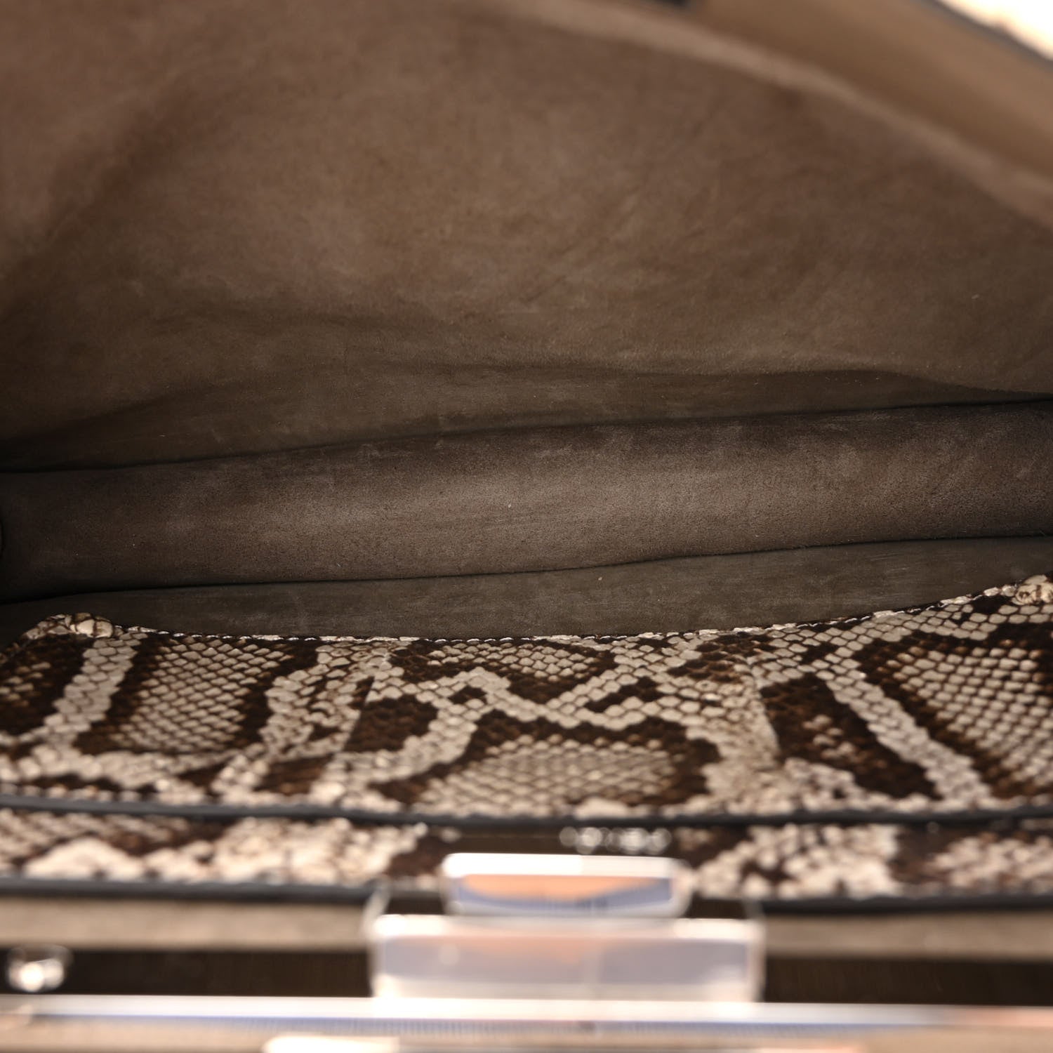 Fendi Cuoio Romano Elaphe Chamois Python Print Medium Peekaboo I SEE U Satchel Tartufo 5 of 10